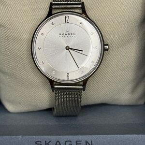 Skagen Anita 30mm Stainless Steel Silver Dial Ladies Quartz Watch SKW2149 Wbox